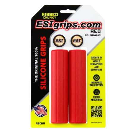 Manopole Esi Grips Ribbed Chunky 60gr Rosso Componenti